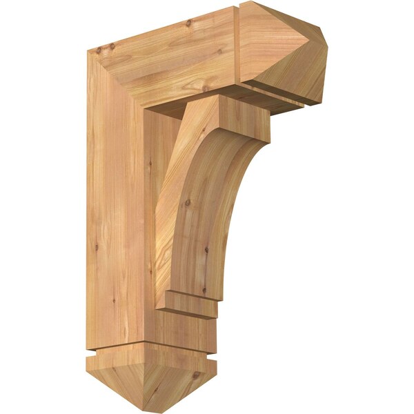 Ekena Millwork Imperial Arts and Crafts Smooth Bracket w/ Offset Brace, Western Red Cedar, 7 1/2"W x 18"D x 26"H BKT0806X18X26IMP03SWR - main